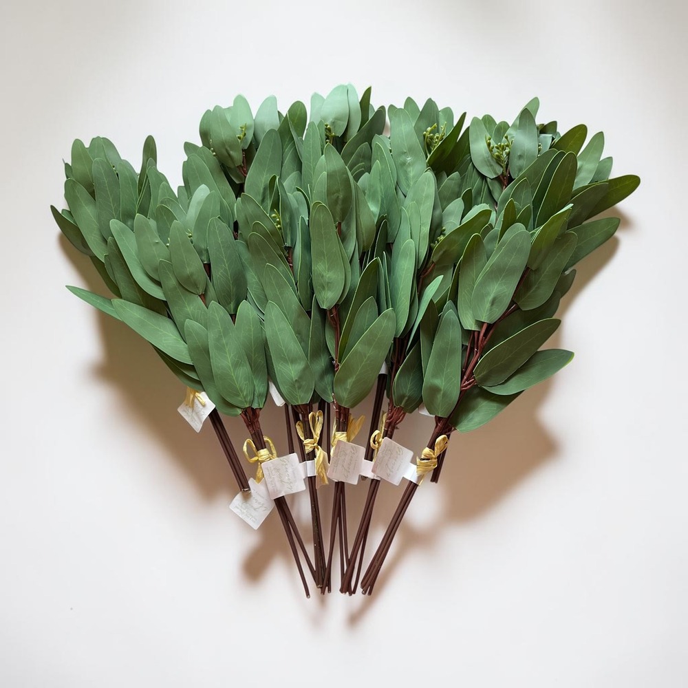 Artificial Mixed Eucalyptus Greenery Branches Stems 10 Bundles Sage Green